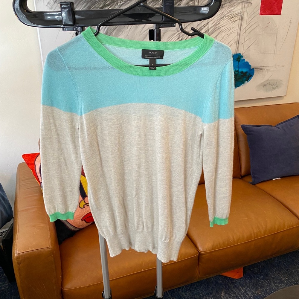 J Crew color-block cashmere sweater